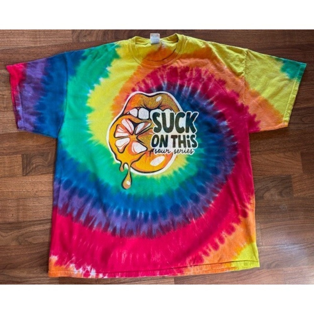 Susquehanna Brewing Suck On This Sour Series Tie Dye T Shirt Wilkes-Barre PA 2XL